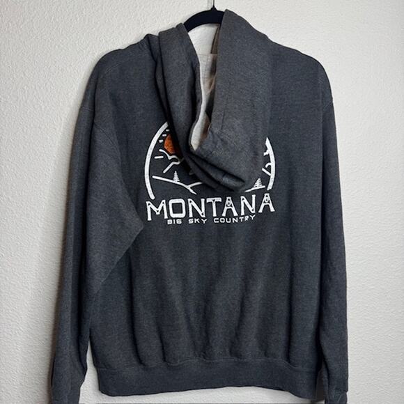 Prairie Mountain Montana Big Sky Gray Hoody Sz Large - Picture 4 of 12